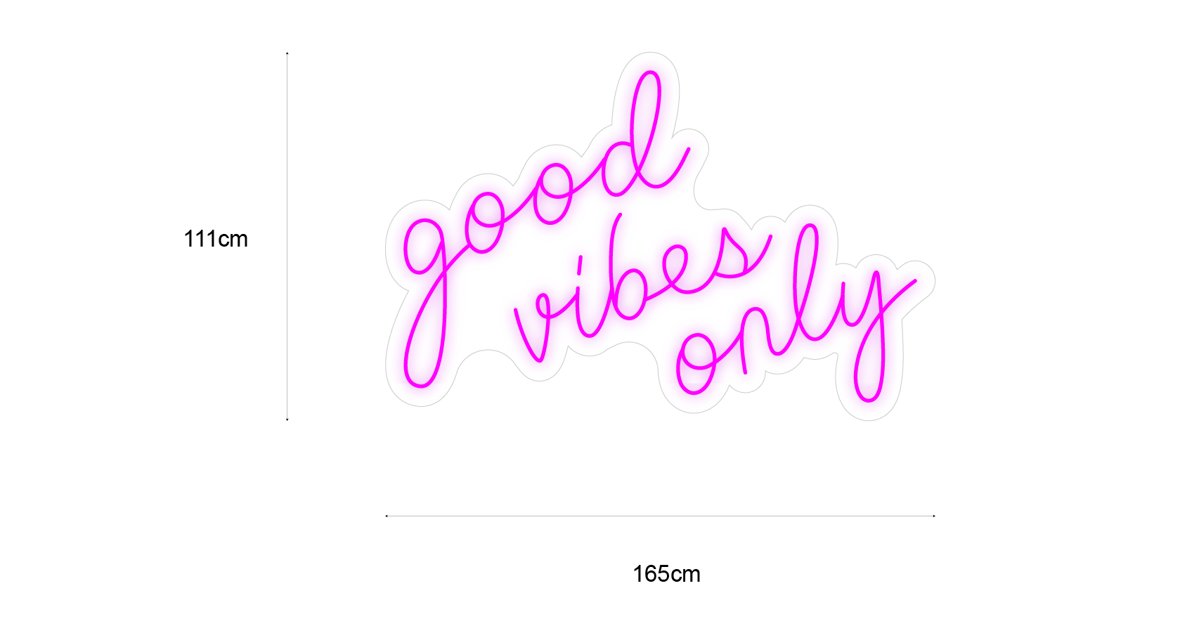 "good vibes only" Led neonskylt. XXL.