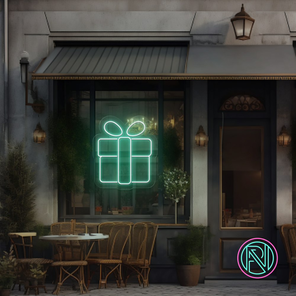"Presentbox" Led neonskylt.