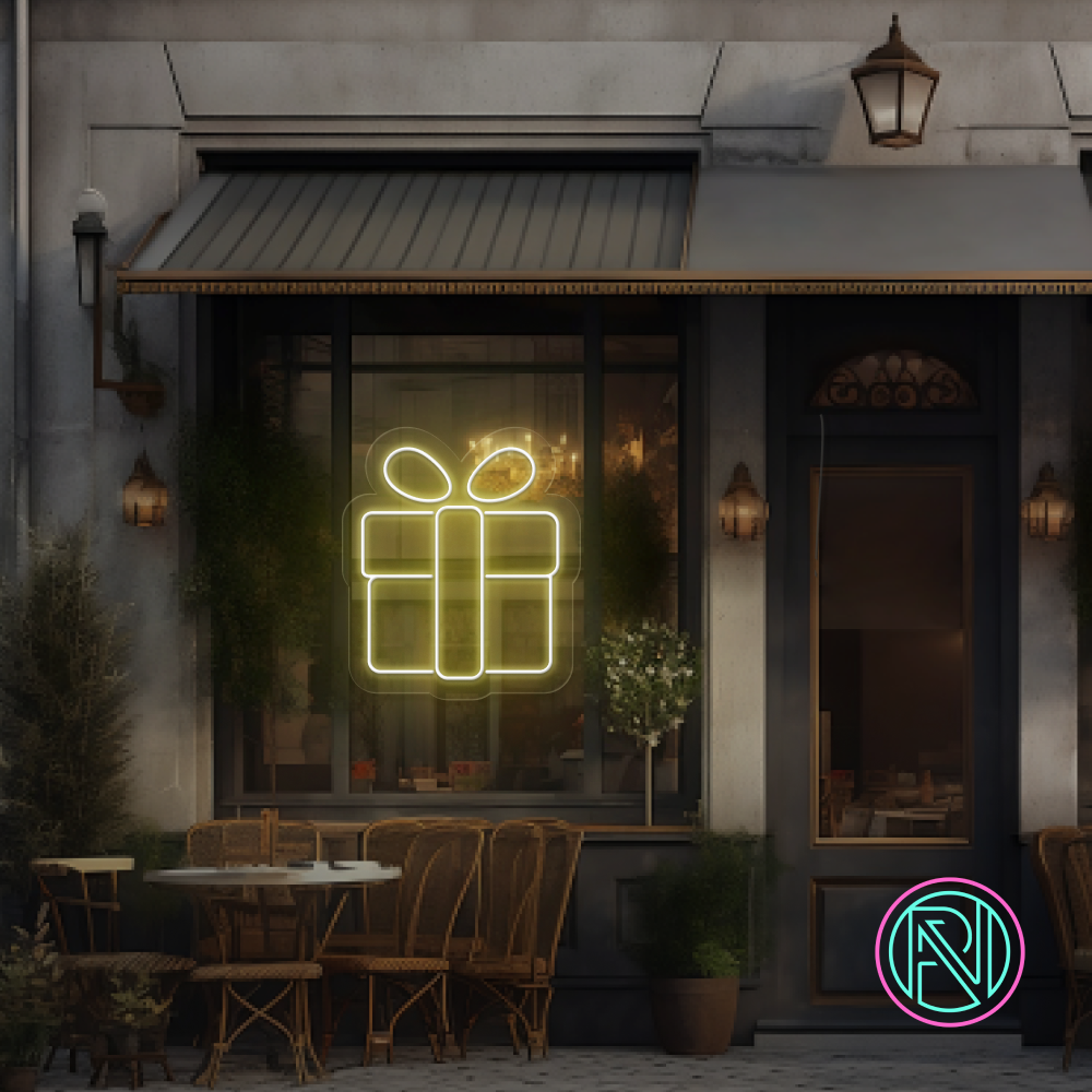 "Presentbox" Led neonskylt.