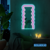 Spegel "The Wave" Led neonskylt. 73x40 cm