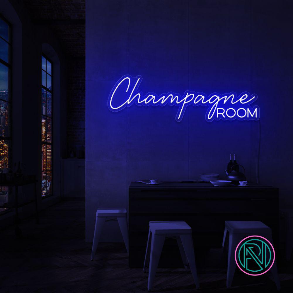 Skap en luksuriøs atmosfære med vårt 'champagne room' led neonskilt. Velg mellom et spekter av farger for å tilpasse det etter ditt personlige preg. Dette led-skiltet er ideelt for å gi et snev av eleganse til rommet, perfekt for private rom eller moderne forretningslokaler.