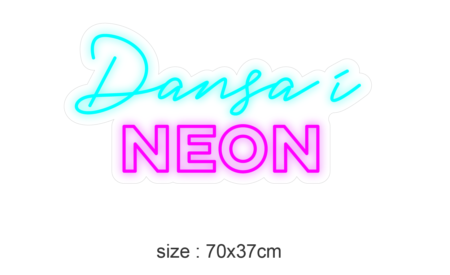 Lys opp rommet med 'dansa i neon' led neonskilt. Dette neonskiltet bringer en leken og energisk atmosfære til ethvert interiør, enten det er hjemme eller på et festlokale. Med klare farger og et iøynefallende design, er dette skiltet et statement-piece som garantert vil vekke oppmerksomhet.