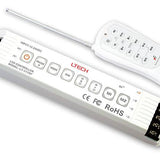 LED-dimmer med fjernkontrollmottaker, hvit enhet med antenne og kontaktterminaler