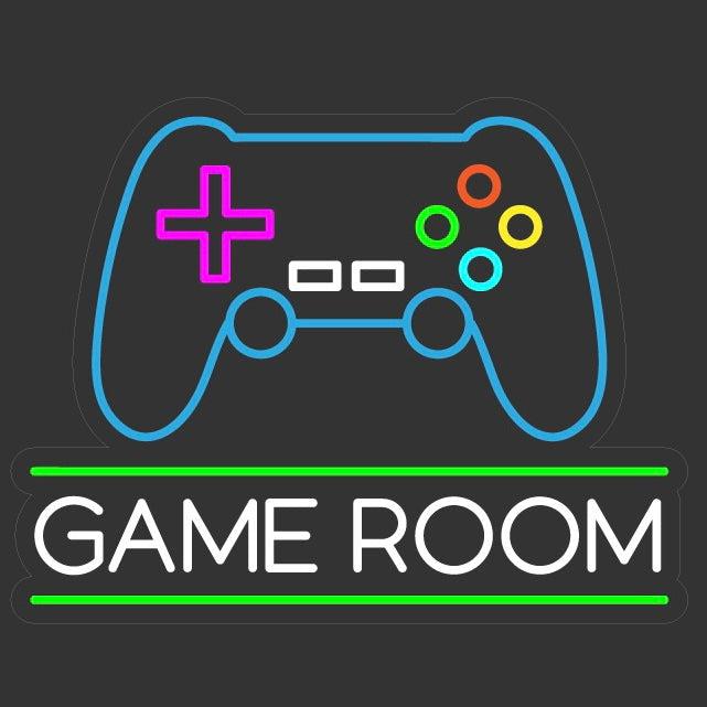Gjør spillrommet komplett med vårt 'game room' led neonskilt. Med en blanding av levende farger og et tiltalende design, er dette skiltet det ultimate valget for å sette den riktige stemningen. Skapt for innendørs bruk, garanterer det å være et blikkfang og samtaleemne i ethvert rom.