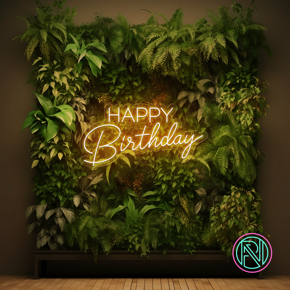 Feire en spesiell dag med stil med vårt 'happy birthday' led-neonskilt. Dette skiltet kombinerer moderne led-teknologi med klassisk neonestetikk for å skape den perfekte stemningsfulle feiringen. Velg din favorittfarge for å skreddersy utseendet og lyse opp bursdagsfesten med et personlig preg.