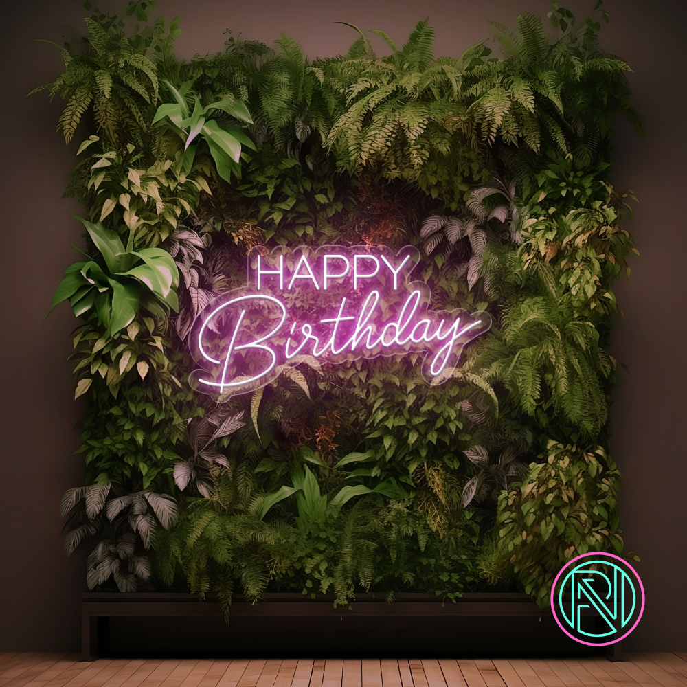 Feire en spesiell dag med stil med vårt 'happy birthday' led-neonskilt. Dette skiltet kombinerer moderne led-teknologi med klassisk neonestetikk for å skape den perfekte stemningsfulle feiringen. Velg din favorittfarge for å skreddersy utseendet og lyse opp bursdagsfesten med et personlig preg.