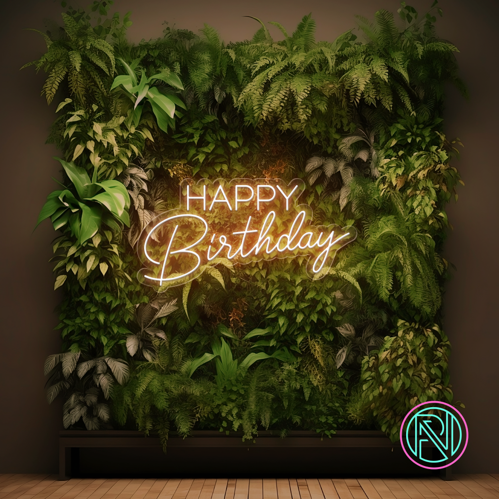 Feire en spesiell dag med stil med vårt 'happy birthday' led-neonskilt. Dette skiltet kombinerer moderne led-teknologi med klassisk neonestetikk for å skape den perfekte stemningsfulle feiringen. Velg din favorittfarge for å skreddersy utseendet og lyse opp bursdagsfesten med et personlig preg.