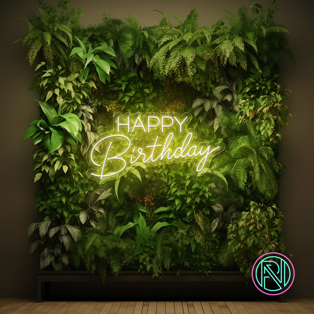 Feire en spesiell dag med stil med vårt 'happy birthday' led-neonskilt. Dette skiltet kombinerer moderne led-teknologi med klassisk neonestetikk for å skape den perfekte stemningsfulle feiringen. Velg din favorittfarge for å skreddersy utseendet og lyse opp bursdagsfesten med et personlig preg.