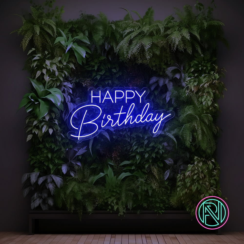 Feire en spesiell dag med stil med vårt 'happy birthday' led-neonskilt. Dette skiltet kombinerer moderne led-teknologi med klassisk neonestetikk for å skape den perfekte stemningsfulle feiringen. Velg din favorittfarge for å skreddersy utseendet og lyse opp bursdagsfesten med et personlig preg.