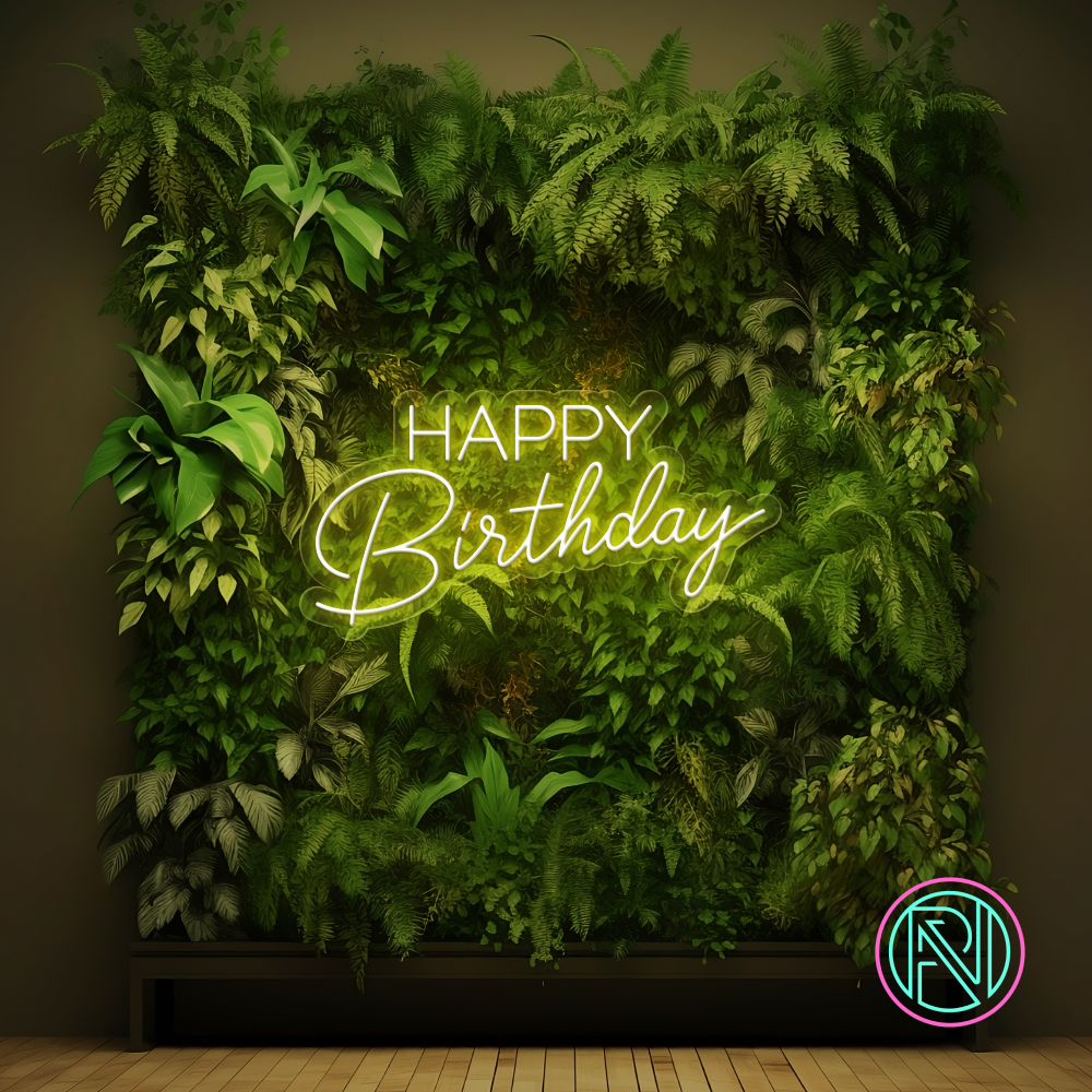 Feire en spesiell dag med stil med vårt 'happy birthday' led-neonskilt. Dette skiltet kombinerer moderne led-teknologi med klassisk neonestetikk for å skape den perfekte stemningsfulle feiringen. Velg din favorittfarge for å skreddersy utseendet og lyse opp bursdagsfesten med et personlig preg.