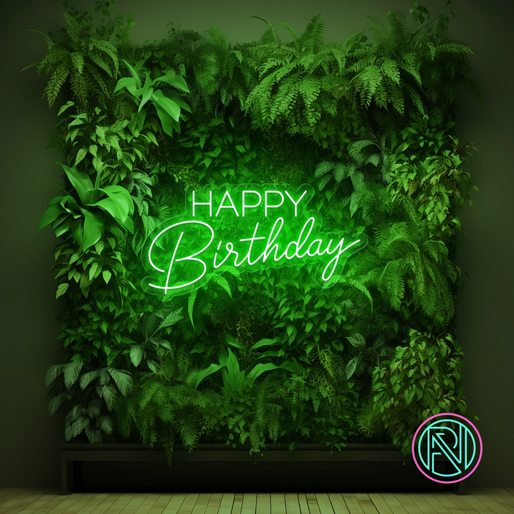 Feire en spesiell dag med stil med vårt 'happy birthday' led-neonskilt. Dette skiltet kombinerer moderne led-teknologi med klassisk neonestetikk for å skape den perfekte stemningsfulle feiringen. Velg din favorittfarge for å skreddersy utseendet og lyse opp bursdagsfesten med et personlig preg.