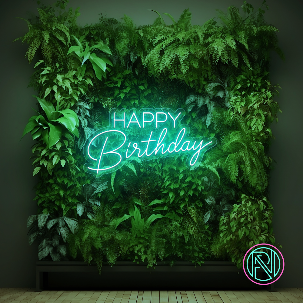 Feire en spesiell dag med stil med vårt 'happy birthday' led-neonskilt. Dette skiltet kombinerer moderne led-teknologi med klassisk neonestetikk for å skape den perfekte stemningsfulle feiringen. Velg din favorittfarge for å skreddersy utseendet og lyse opp bursdagsfesten med et personlig preg.