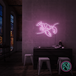LED-neonskilt i hummerform, rosa neonbelysning