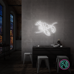 LED-neonskilt i hummerform, hvit neonbelysning