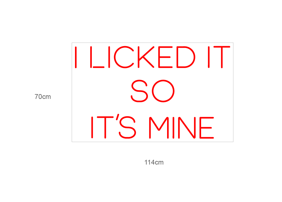 Sett et personlig preg på ditt rom med 'i licked it so it´s mine' led neonskilt. Dette iøynefallende skiltet er perfekt for å legge til en morsom og unik touch, enten det er hjemme eller på kontoret. Velg din foretrukne farge for å matche din stil og skape en koselig atmosfære.