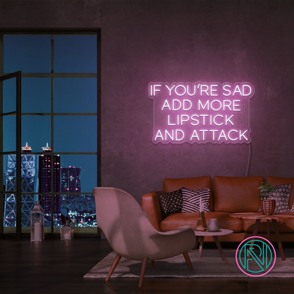 LED neonskilt med tekst, rosa neonlys på vegg
