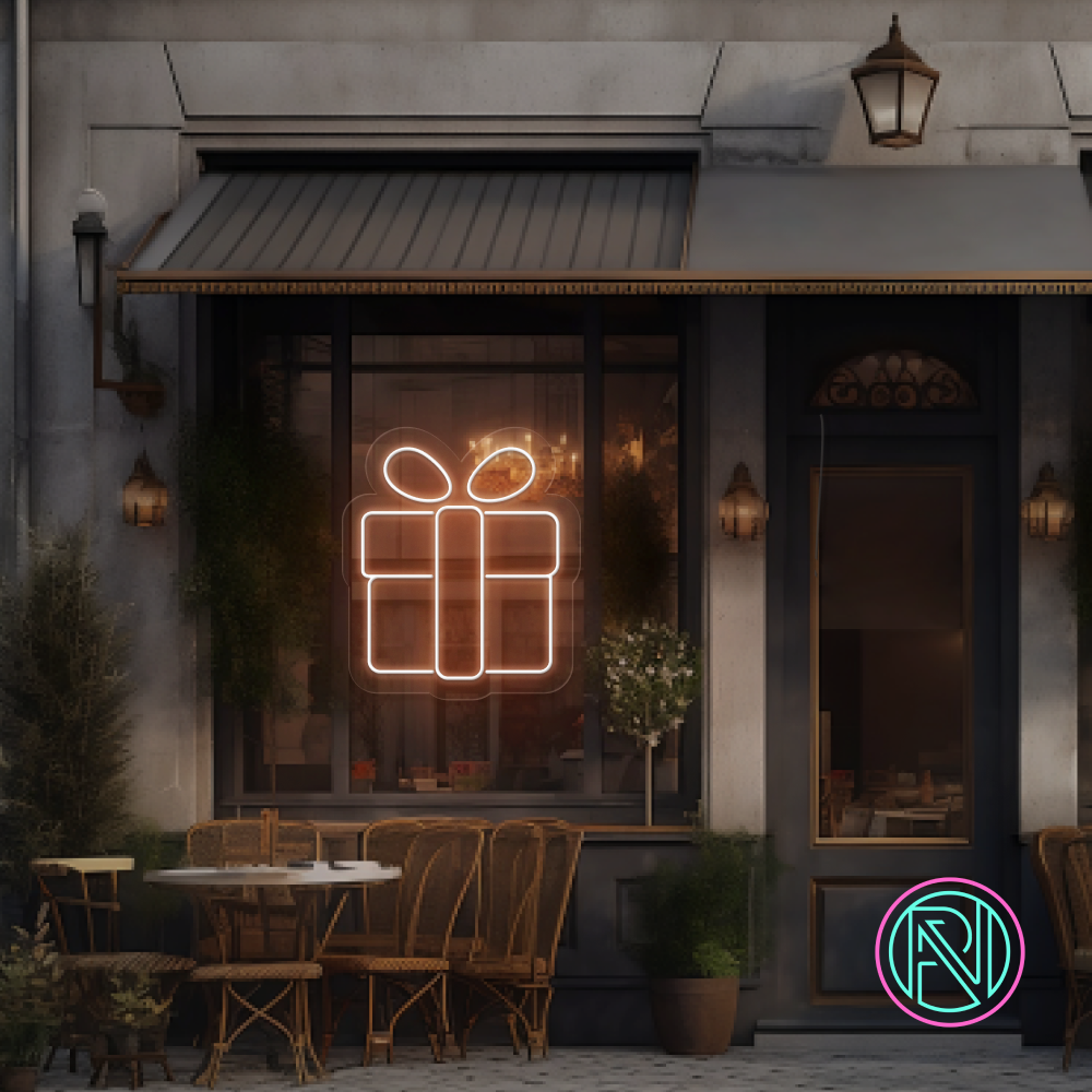 "Presentbox" Led neonskylt.