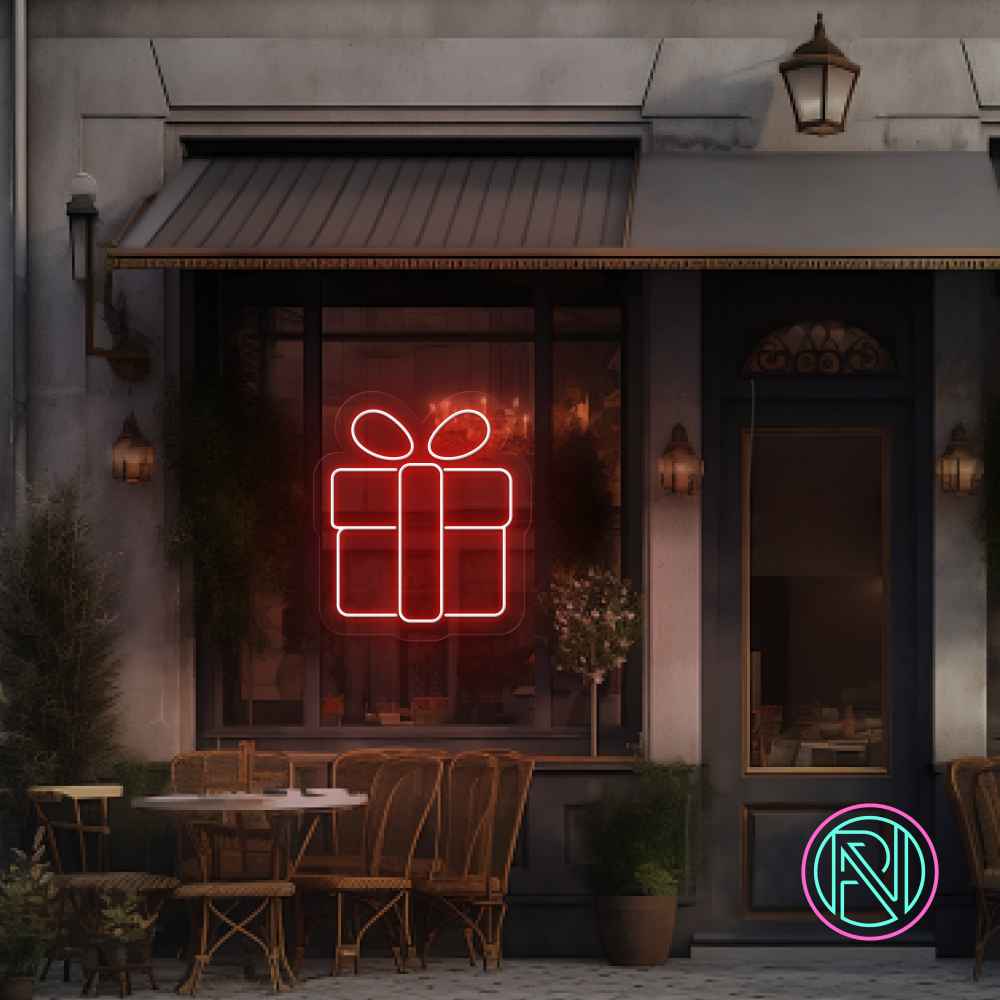 "Presentbox" Led neonskylt.