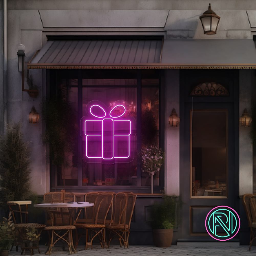"Presentbox" Led neonskylt.