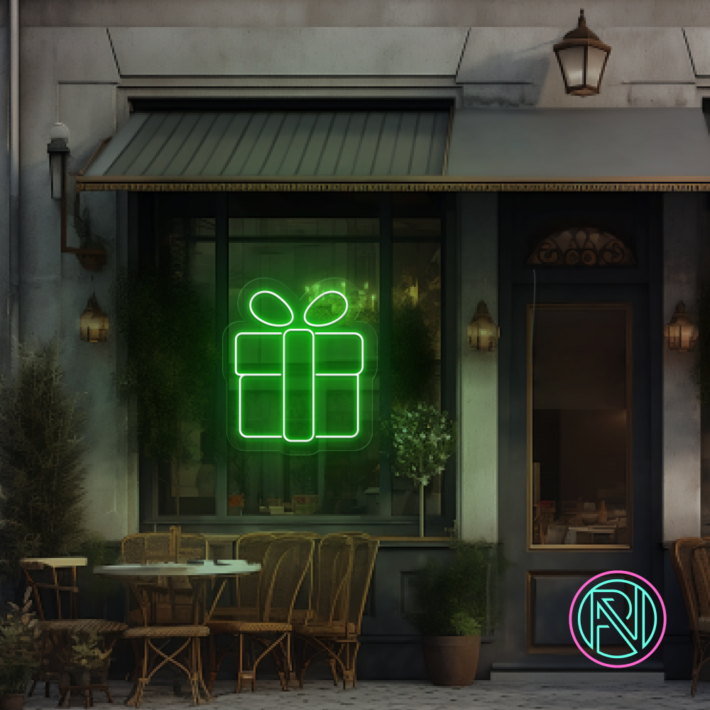 "Presentbox" Led neonskylt.