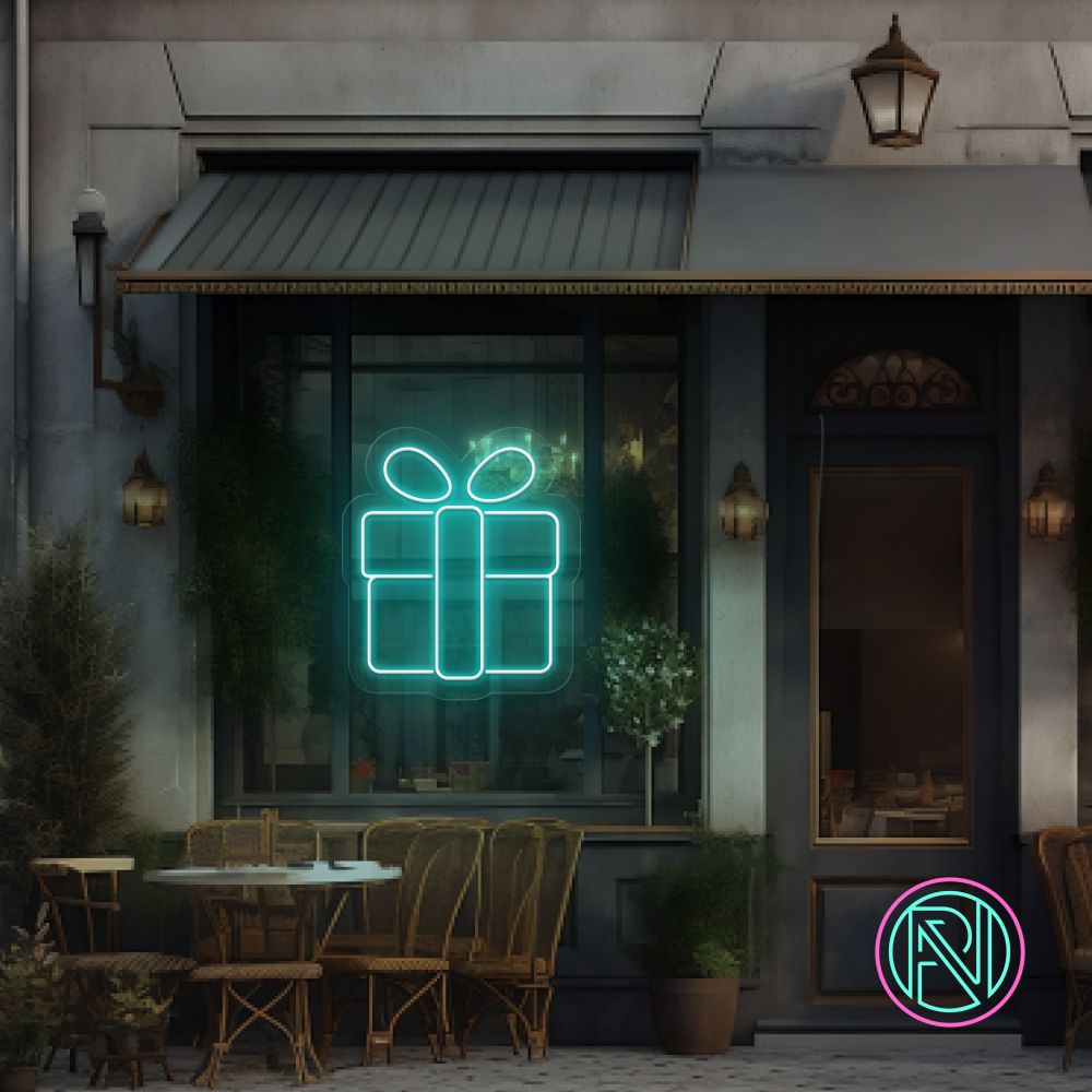 "Presentbox" Led neonskylt.