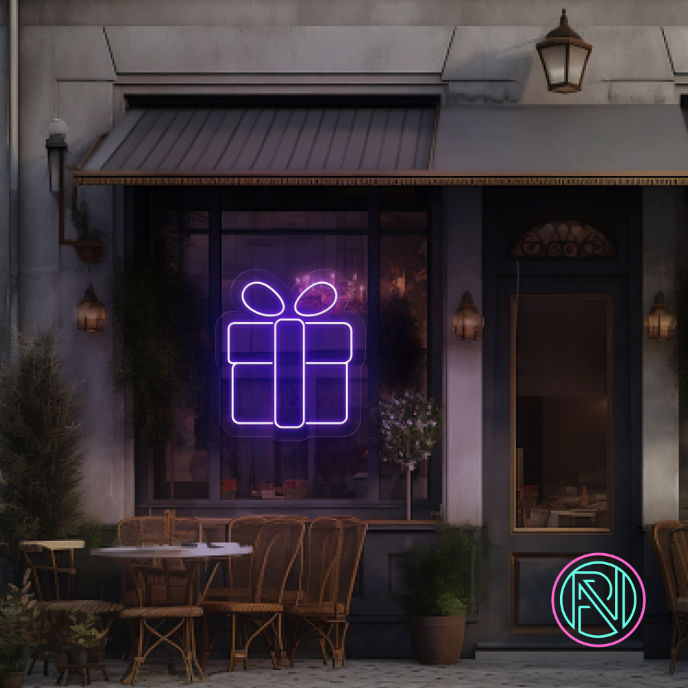 "Presentbox" Led neonskylt.