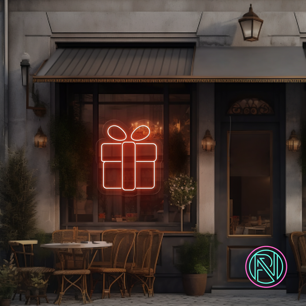 "Presentbox" Led neonskylt.