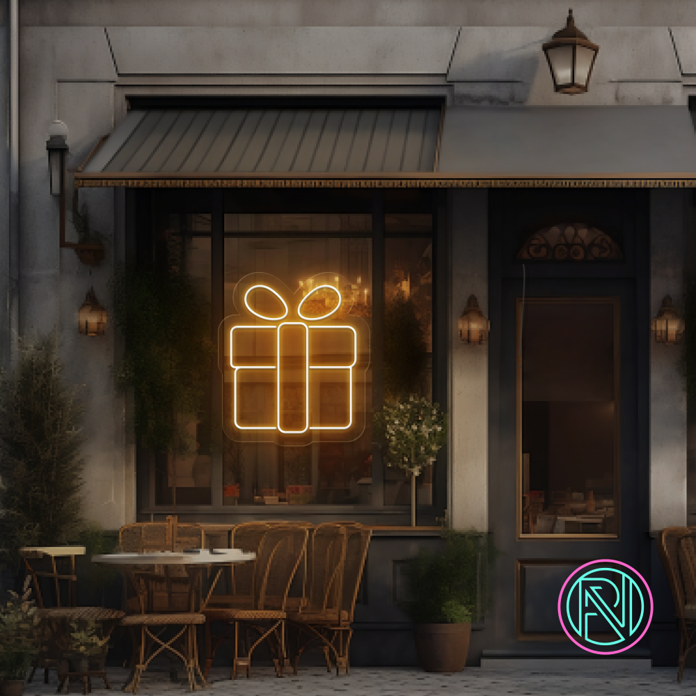 "Presentbox" Led neonskylt.