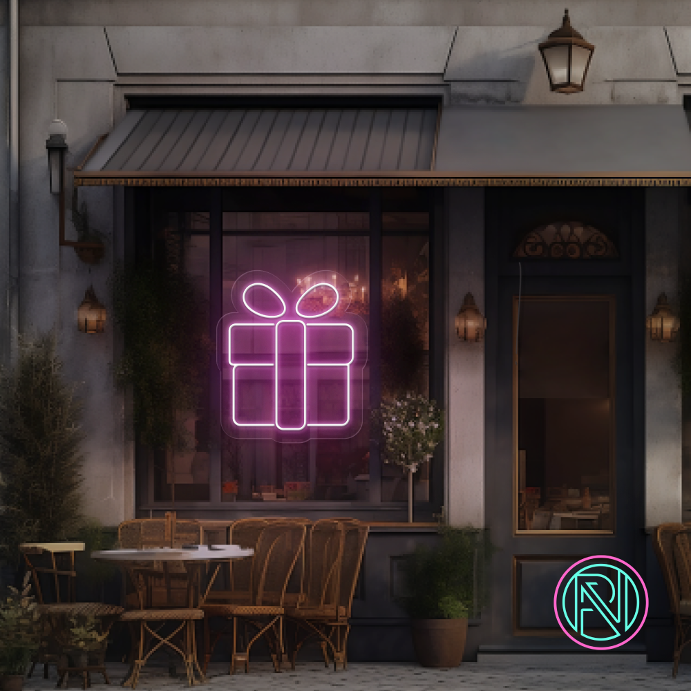 "Presentbox" Led neonskylt.