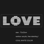 LED-neonskilt med LOVE-tekst, størrelse 72x22 cm og kjølig hvit lys