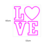 LED neonskilt med LOVE og hjerte, pink lys