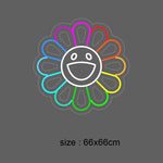 LED neonskilt: kanin i blomsterform, størrelse 66x66 cm