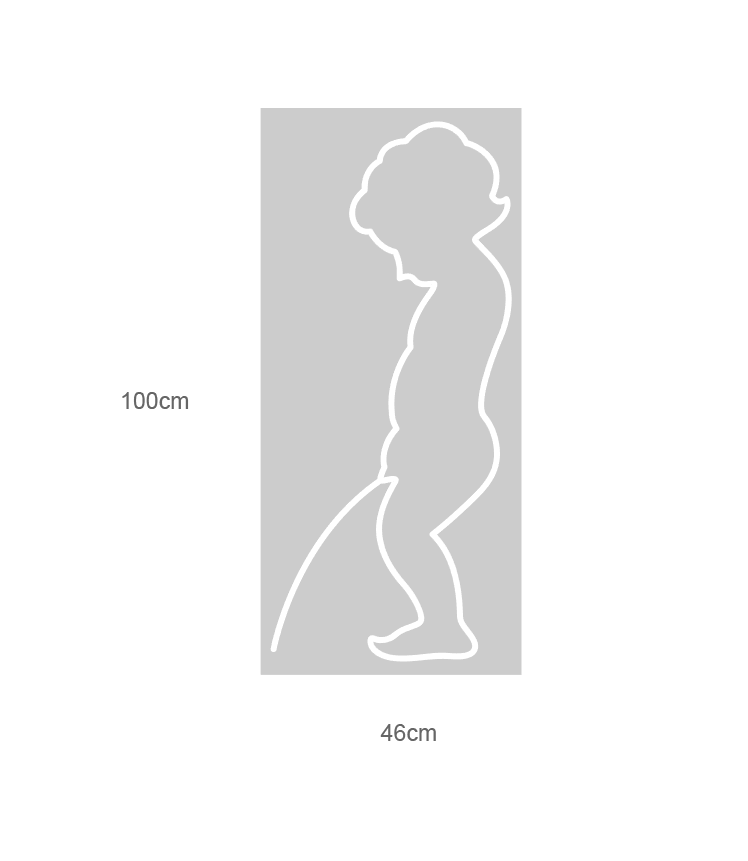 LED-neonskilt-silhuett med mål 46 cm og 100 cm