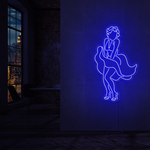 Led neonskilt med Marilyn Monroe-silhuett, blått neonlys