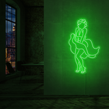 Led neonskilt med Marilyn Monroe-silhuett, grønt neonlys