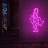 Led neonskilt med Marilyn Monroe-silhuett, lilla neonlys