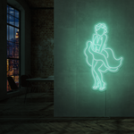 Neonskilt med Marilyn Monroe-motiv, ensfarget grønn LED-glød