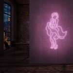Neonskilt med Marilyn Monroe-motiv, ensfarget lys lilla LED-glød