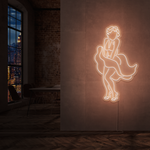 Neonskilt med Marilyn Monroe-motiv, ensfarget hvit LED-glød