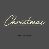 LED neonskilt «Christmas», mål 105×32 cm, neonrør i lyst gult