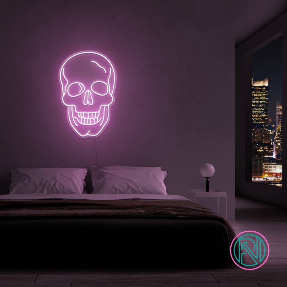 "Döskalle" Led neonskylt. 77x52 cm. Välj önskad färg.