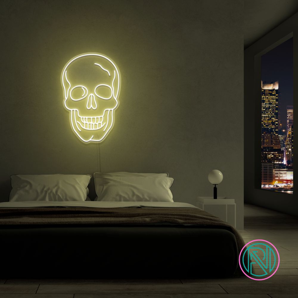 "Döskalle" Led neonskylt. 77x52 cm. Välj önskad färg.