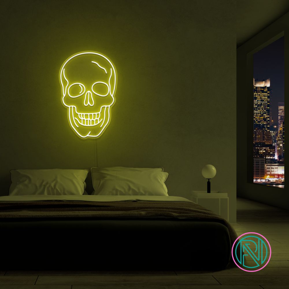 "Döskalle" Led neonskylt. 77x52 cm. Välj önskad färg.