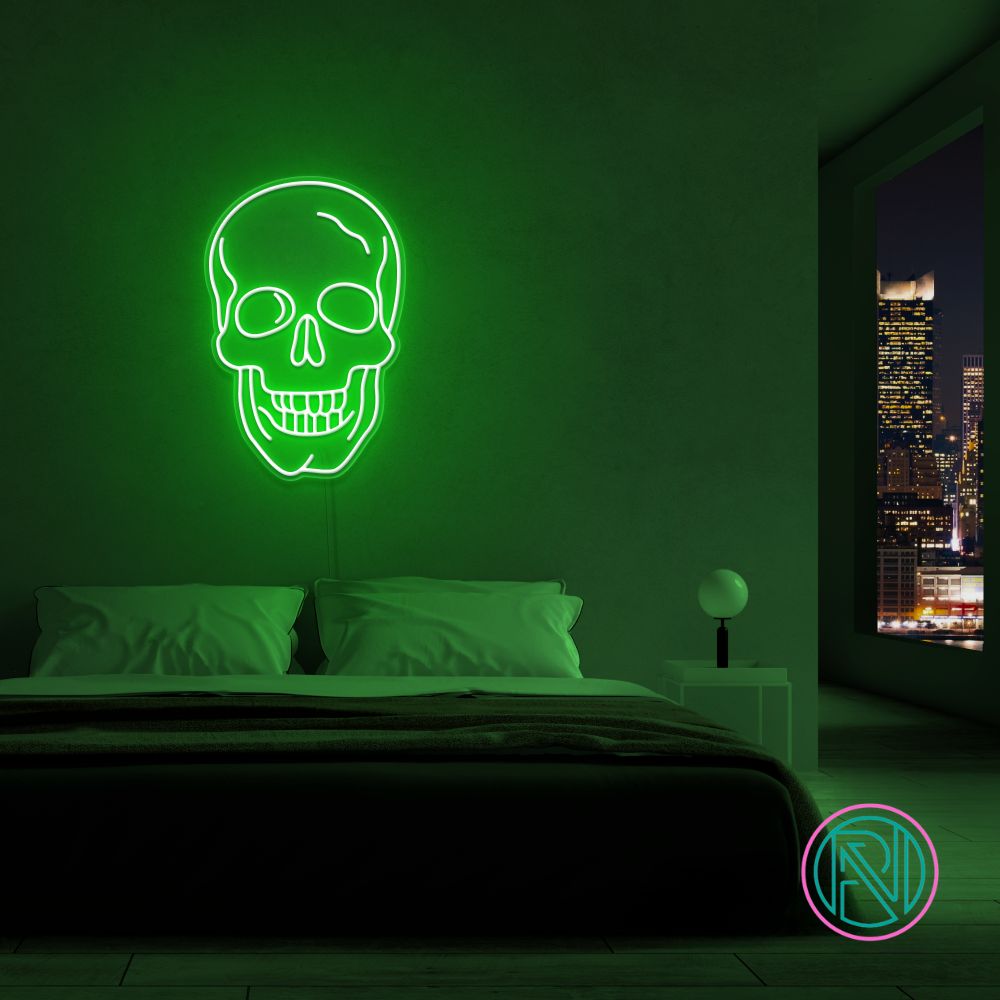 "Döskalle" Led neonskylt. 77x52 cm. Välj önskad färg.