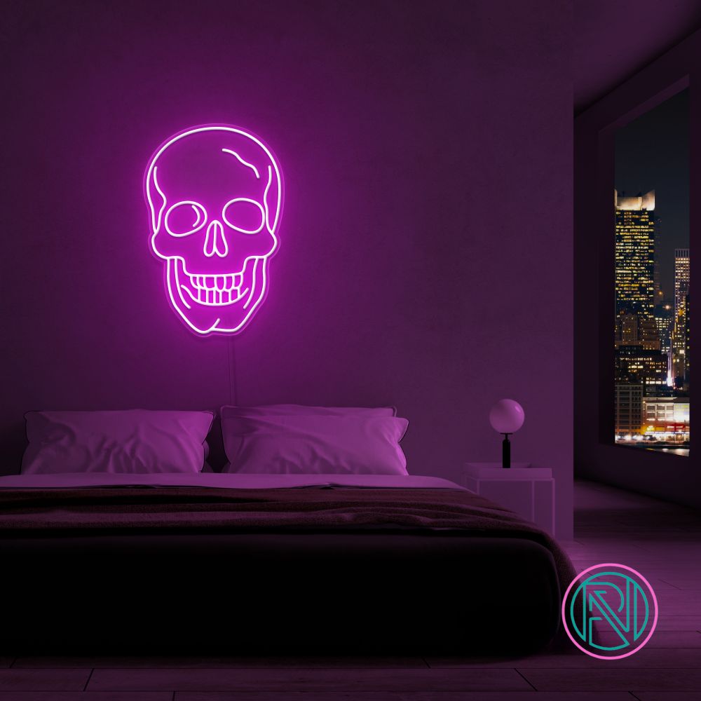 "Döskalle" Led neonskylt. 77x52 cm. Välj önskad färg.