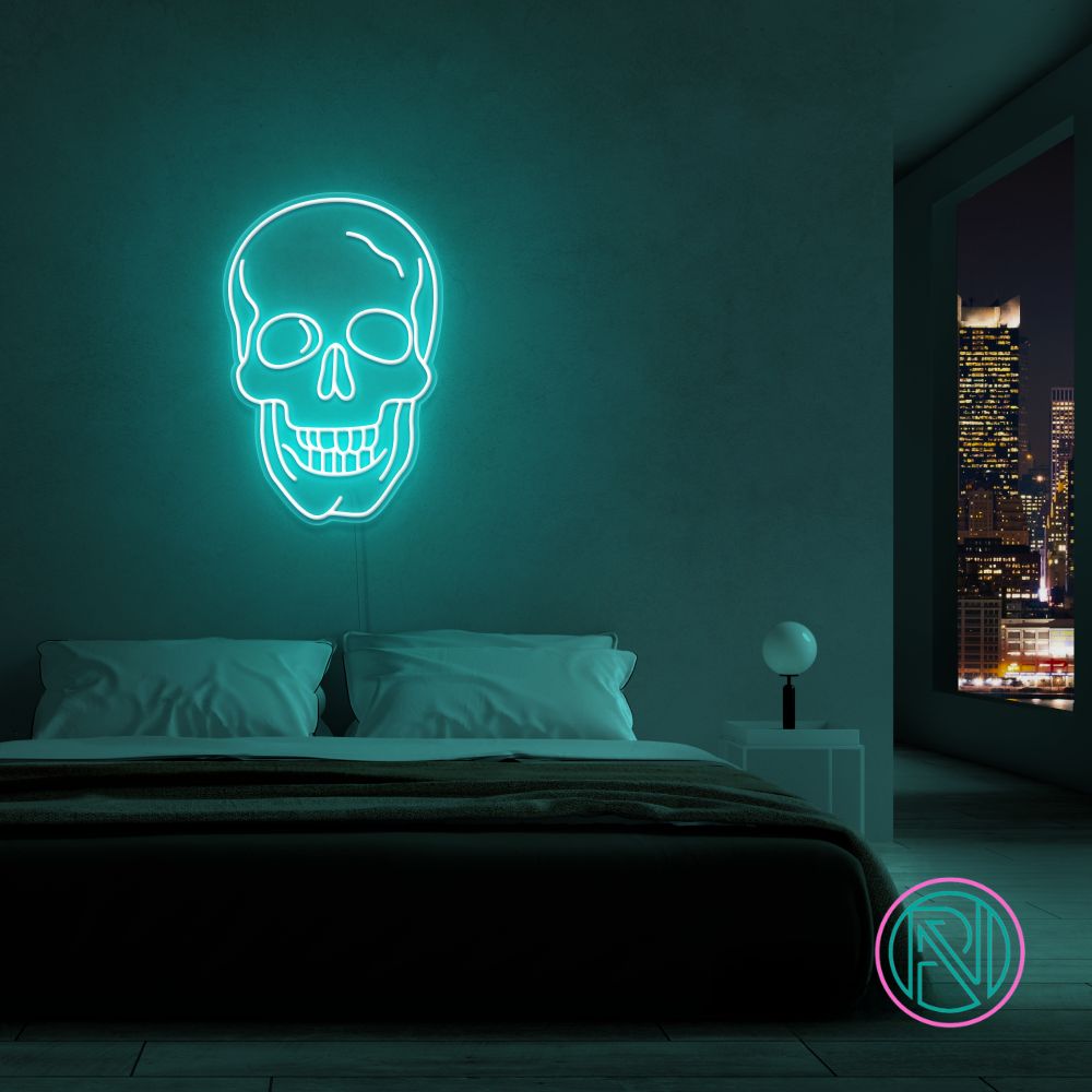 "Döskalle" Led neonskylt. 77x52 cm. Välj önskad färg.