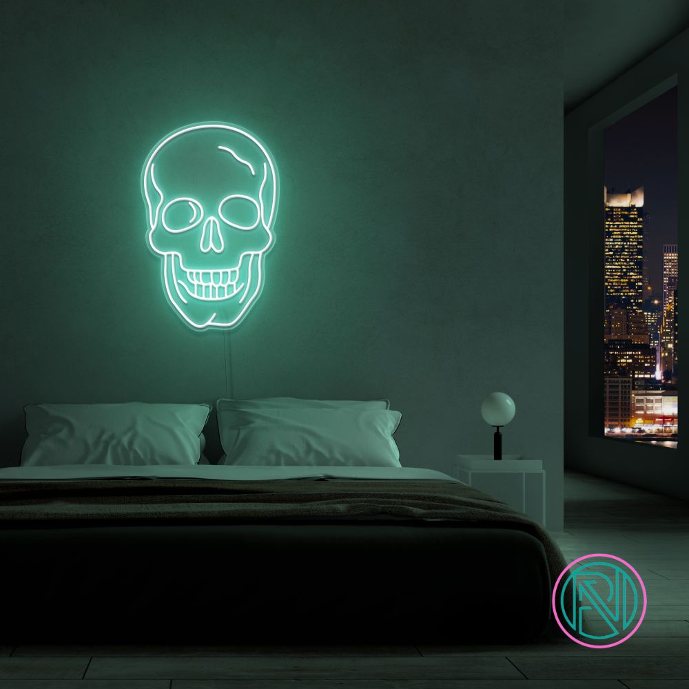 "Döskalle" Led neonskylt. 77x52 cm. Välj önskad färg.