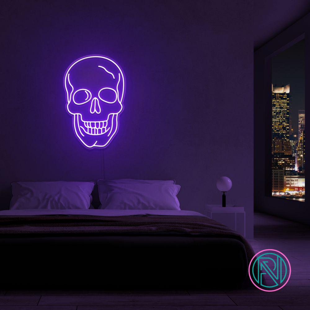 "Döskalle" Led neonskylt. 77x52 cm. Välj önskad färg.