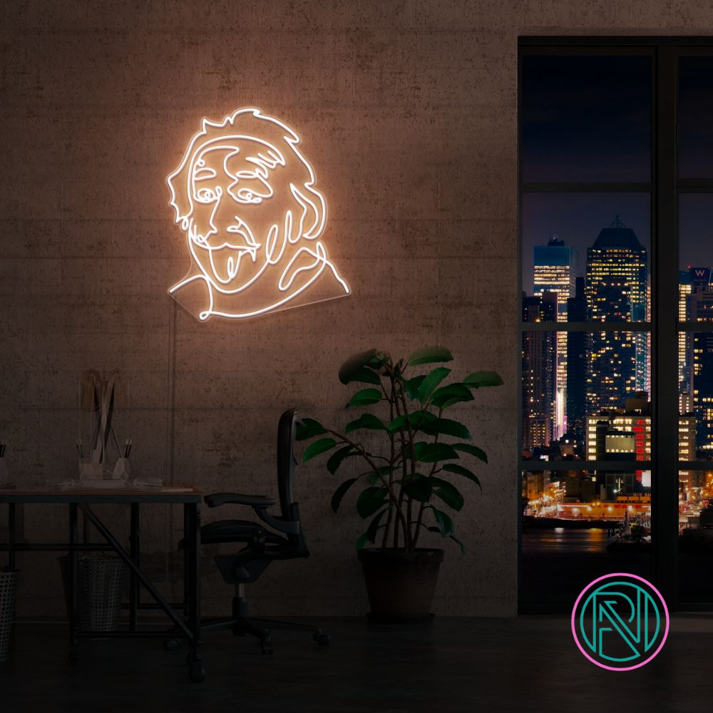 "Einstein" Led Neonskylt. Välj önskad färg.