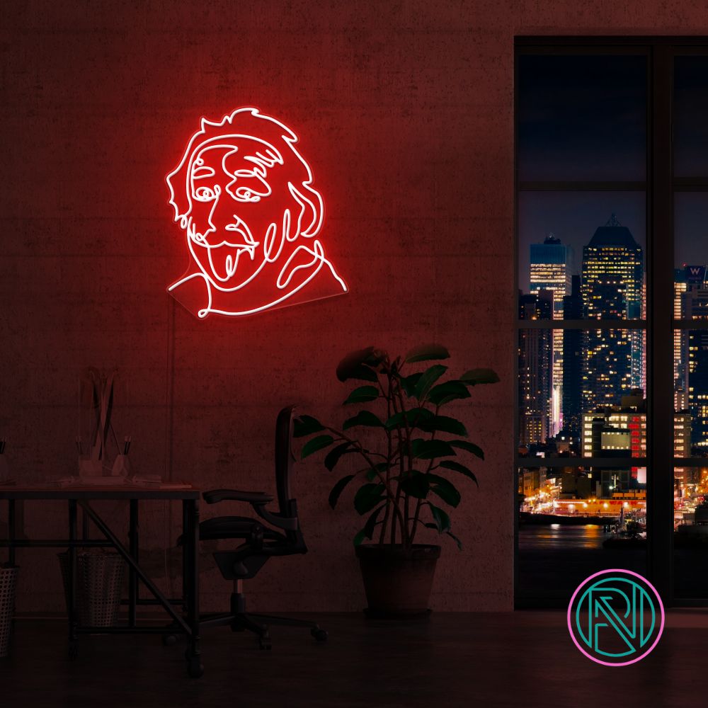 "Einstein" Led Neonskylt. Välj önskad färg.